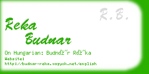 reka budnar business card